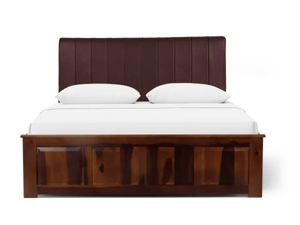 Regal Queen Bed with Dark Chocolate Leatherite